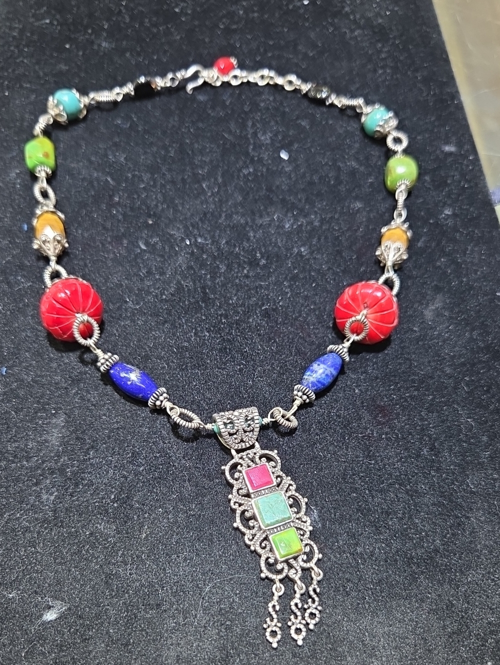 Statement Necklace - Silver-Tone Accents